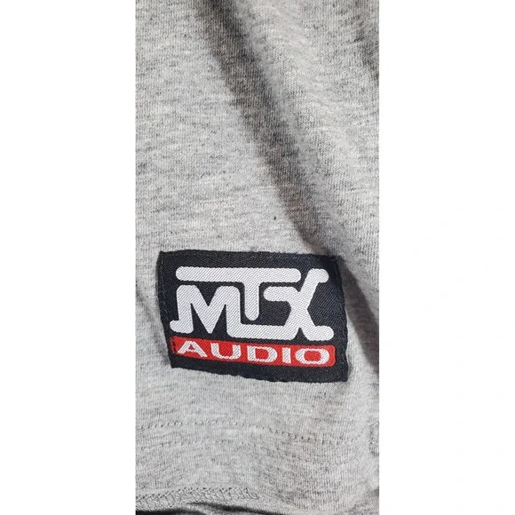 MTX Audio‎ American Flag V Neck T Shirt Gray XL Mens Womens Graphic Tee - Picture 6 of 7